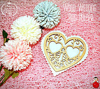 Подставка для Обручальных Колец Сердце 12 см Деревянная Свадебная сердечко підставка для весільних обручок