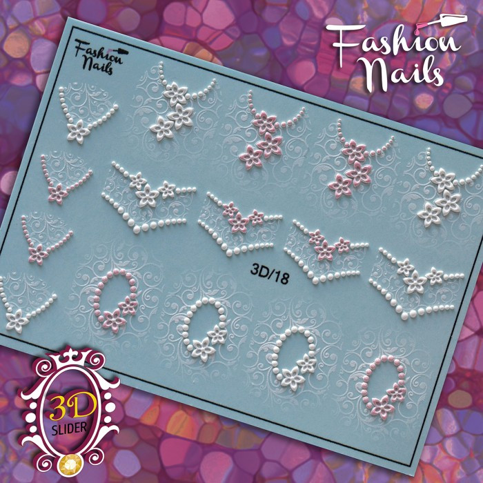 Слайдер-дизайн Fashion nails Crystal 3D - 3D наклейка на нігті