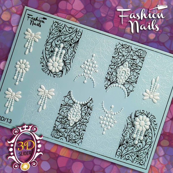 Слайдер-дизайн Fashion nails Crystal 3D - 3D наклейка на нігті, фото 1