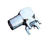 Роз'єм (гніздо) BNC монтажний, кутовий, латунь