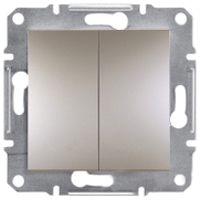 Вимикач Двоклавішний Самозажимні контакти Бронза Schneider Asfora plus (EPH0300169)