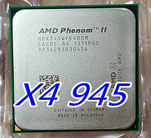 ПОТУЖНИЙ ТОПОВИЙ Процесор AMD SAM3, Am2+ 4 ЯДРА - PHENOM II X4 945 95W !!! ( 4 3.0 Ghz кожне ) am3, SAM2+