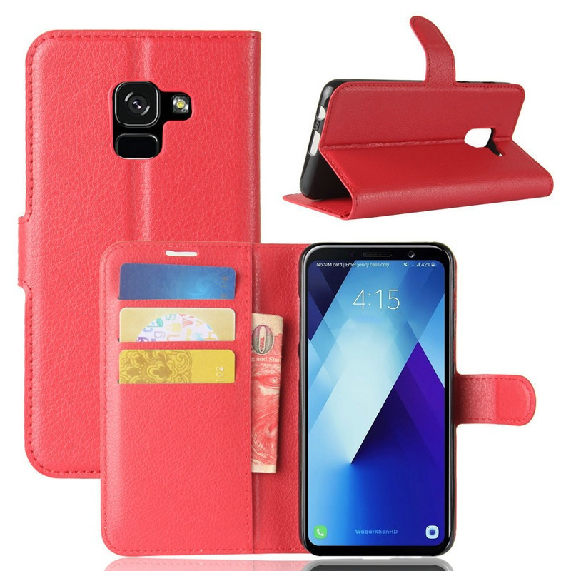 Чохол-книжка Litchie Wallet для Samsung A730 Galaxy A8 Plus 2018 Червоний