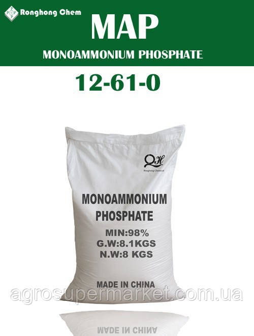 Моноаммонійфосфат 12-61-00 (аммоній фосфорнокислий) Китай