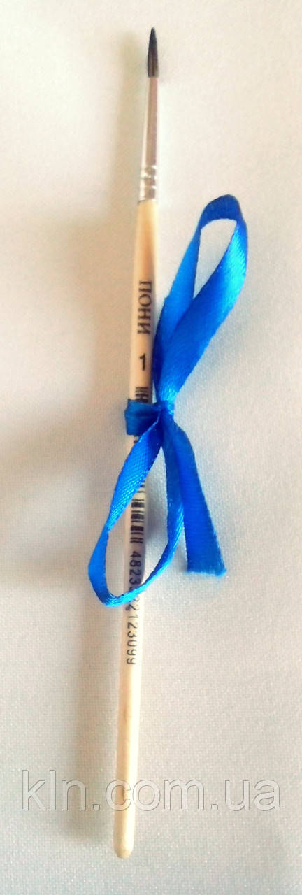 Професійна Пензель No1 на дерев'яній основі з натурального хутра для виконання дрібних деталей, фото 1