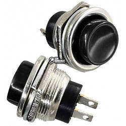 Кнопка нажимна DS-212 OFF-(ON) чорна 3А Daier