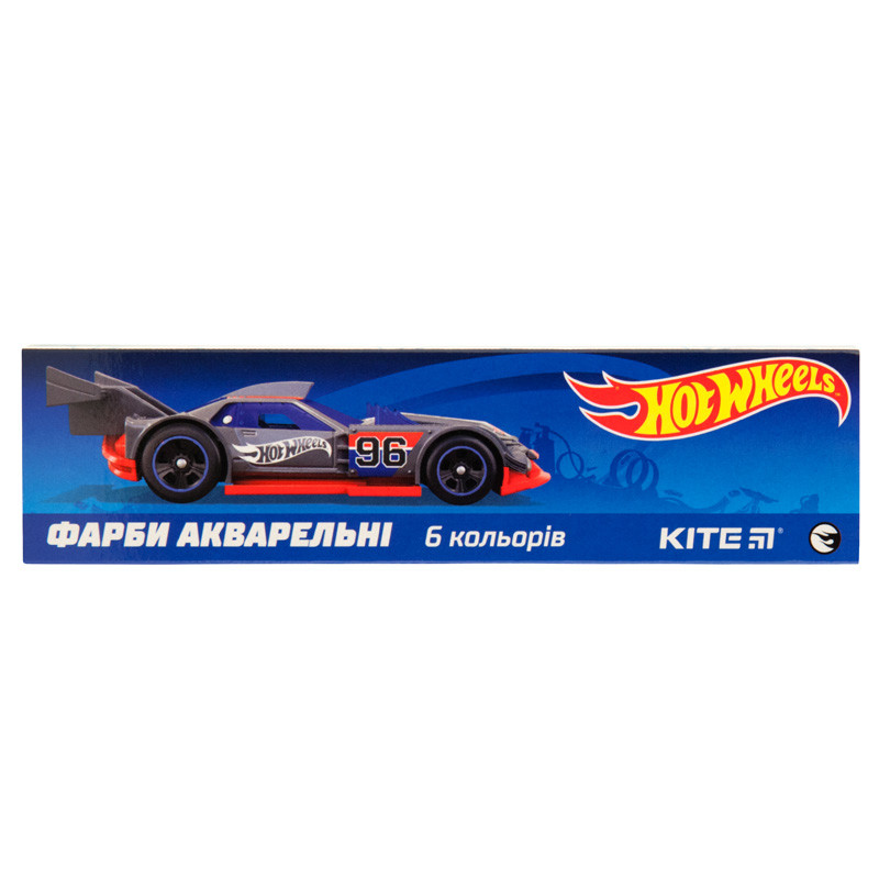 Фарби акварельні в картонній упаковці Kite Hot Wheels 6 кольорів HW19-040