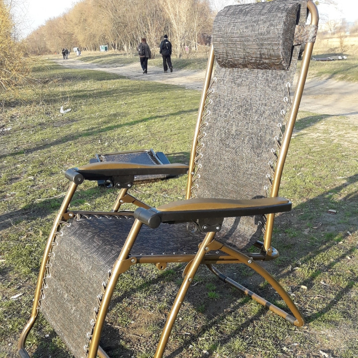 Шезлонг крісло для відпочинку на природі 140 кг