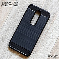 Протиударний TPU чохол накладка для Nokia 6.1 Plus (Nokia X6 2018) (black "Carbon")