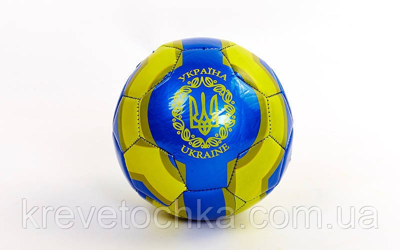 М'яч футбольний No2 Сувенірний Сшитий машинним способом FB-4099-U1 (матовий, синій, жовтий)