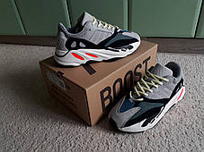 Чоловічі кросівки Adidas Yeezy Boost 700 Wave Runner Solid/Grey/White/Black сірий білий, фото 4