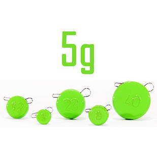 Вантаж "Ексцентрик" 5 г салатовий люмінесцентний (5 шт.) Дніпро-Свинець