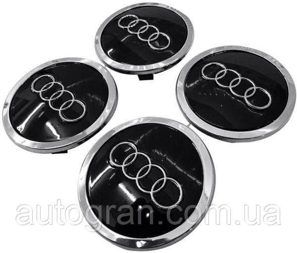 Заглушки ковпачки литих дисків Audi 69mm 4B0601170A чорні