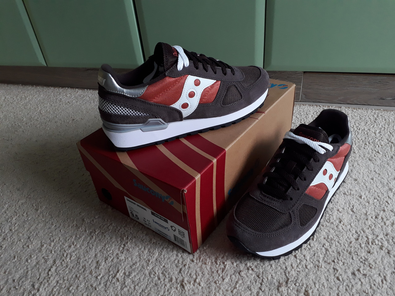 Чоловічі оригінальні кросівки Saucony Shadow Original Coffee/Mecca кавовий з оранжевим