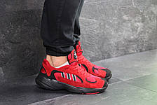 Модні чоловічі кросівки Adidas Yung,замшеві,червоні, фото 2