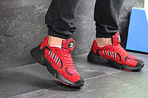 Модні чоловічі кросівки Adidas Yung,замшеві,червоні, фото 2