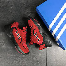 Модні чоловічі кросівки Adidas Yung,замшеві,червоні, фото 3