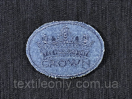 Нашивка Корона джинс 45х33 мм, фото 1