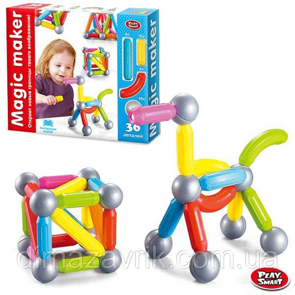 Магнітний конструктор 2443 36 деталей, фото 1