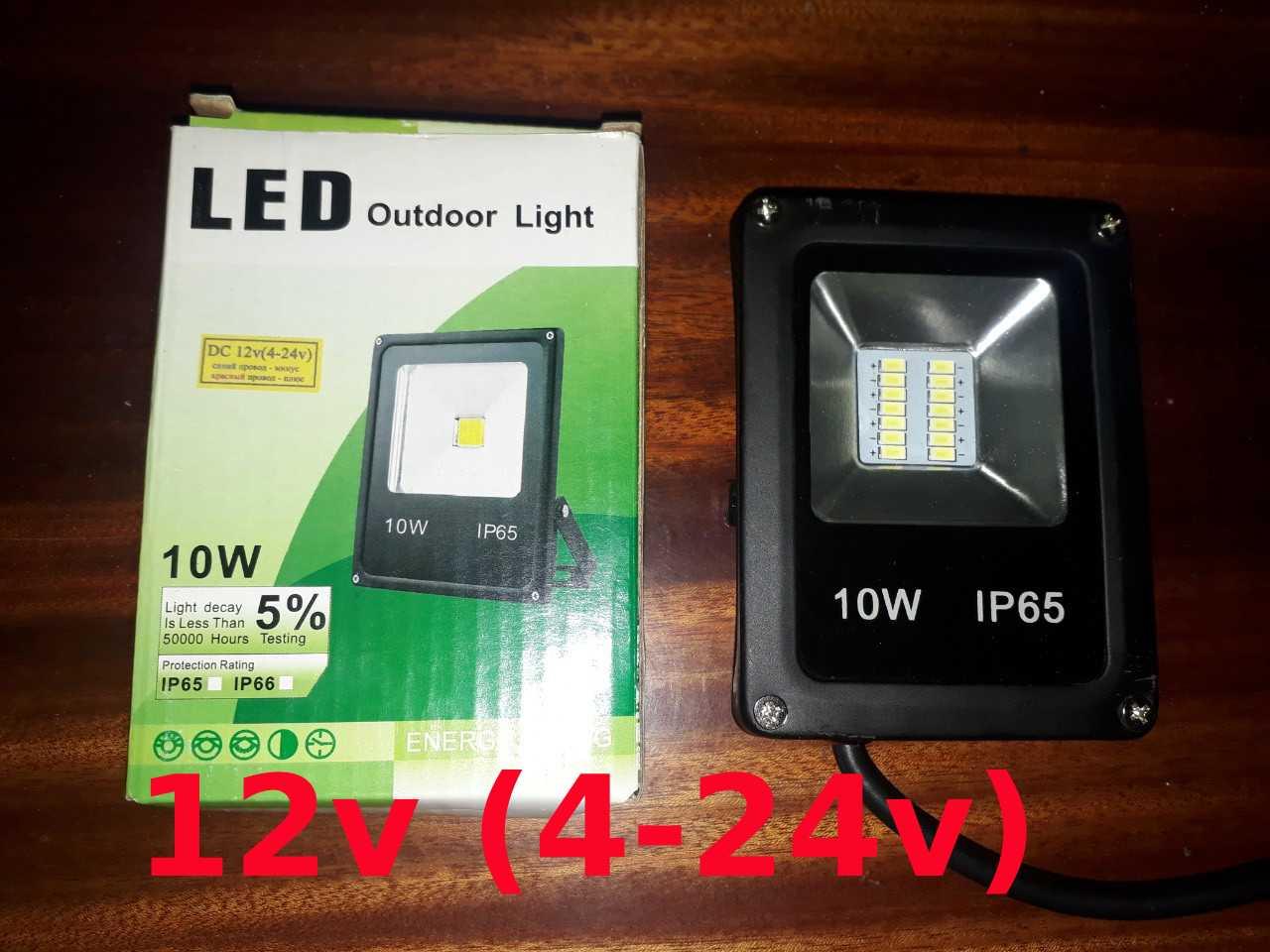 Светодиодный прожектор 10w 12v (4-24v) LED белый свет - фото 1 - id-p386646091