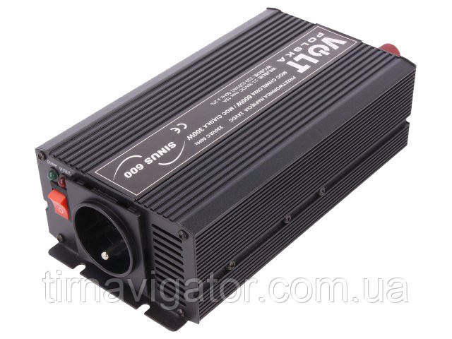 Інвертор автомобільний Volt Polska SINUS 600 24V/220 V (300/600W max), фото 1