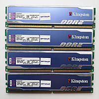 Комплект оперативної пам'яті Kingston HyperX DDR2 8Gb (4*2Gb) 800MHz PC2 6400U (KHX6400D2B1K2/4G) Б/В