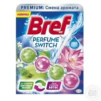 Туалетні блоки для унітазу Bref Зміна аромату Яблуко-Лотос 50г