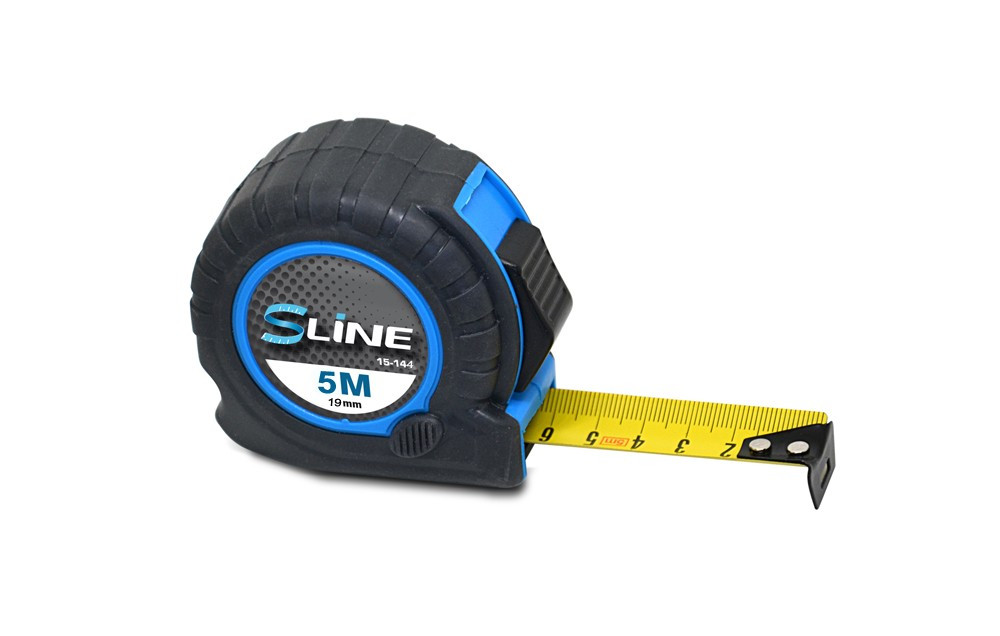 Рулетка S-line прогумована 2 функції 19 мм х 5 м (15-144)