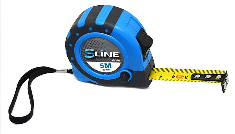 Рулетка з магнітом S-line 3 функції 19 мм х 5 м (15-174), фото 1