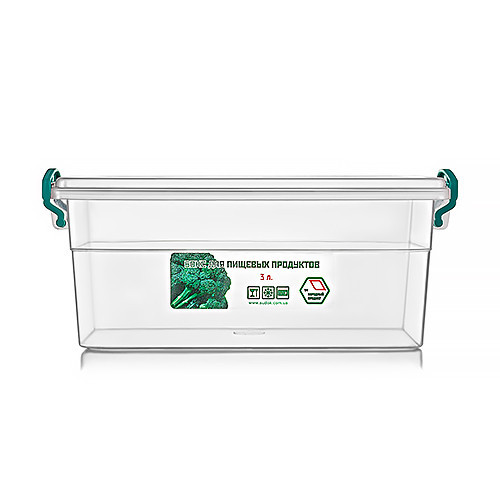 Контейнер пластиковий харчовий з ручками 3л ТМ Народний продукт (№54), фото 1