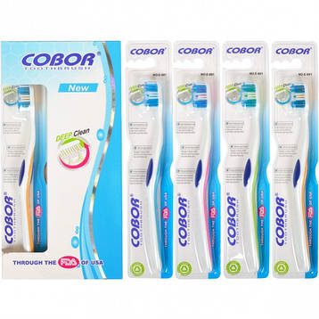 Зубні щітки «Cobor New soft» 19 см з рез. рівнем пучків, фото 1