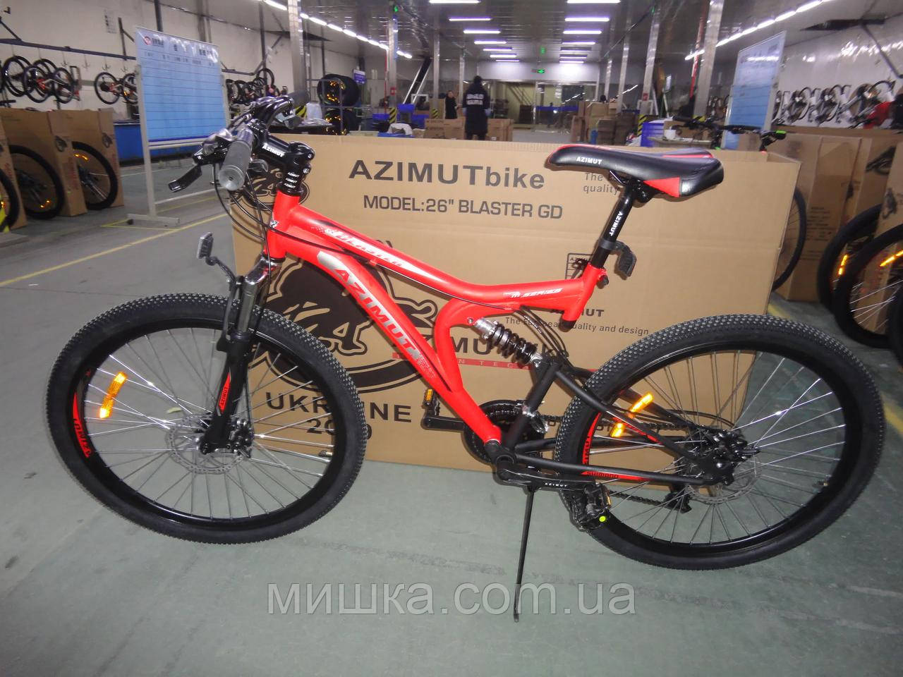 Велосипед гірський двопідвісний Blaster 24" червоний