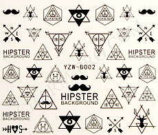 Водні наклейки для манікюру Хіпстер YZW-B002