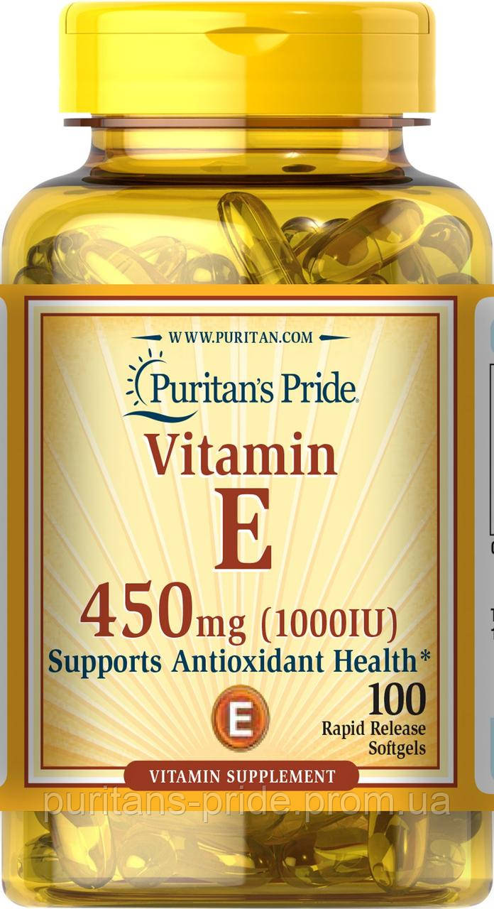 Вітамін Е, Vitamin E-1000 IU, Puritan's Pride, 100 капсул