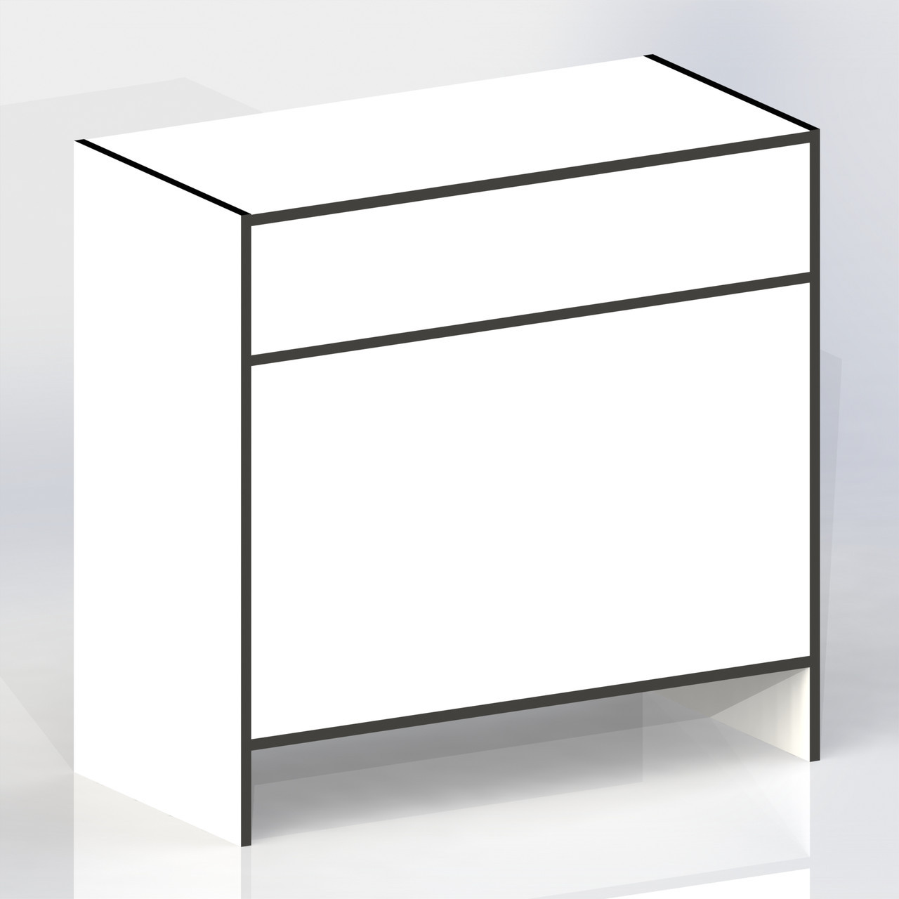 Торговий Прилавок з ДСП білий з висувним ящиком "СТАНДАРТ" СТ-11.2(90) 88х90х45см, фото 1