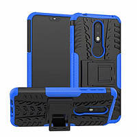 Чохол для Nokia 3.1 Plus / TA-1104 захисний бампер з підставкою синій