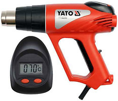 БУДІВЕЛЬНИЙ ФЕН З LCD-ДИСПЛЕЄМ YATO 2 КВТ 600° + АКСЕСУАРИ І КЕЙС YT-82293