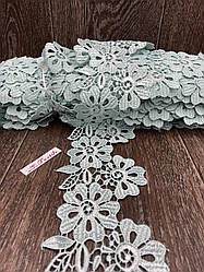 Мереживо квіти 9 см світлий ментол