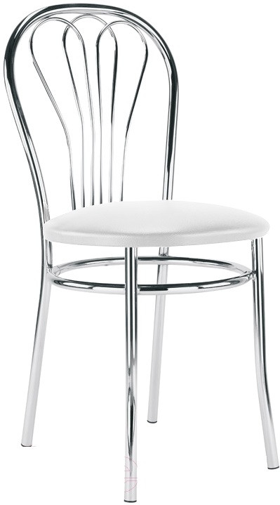 Стілець Venus (Венус) chrome шкірзам V-1 (білий), фото 1