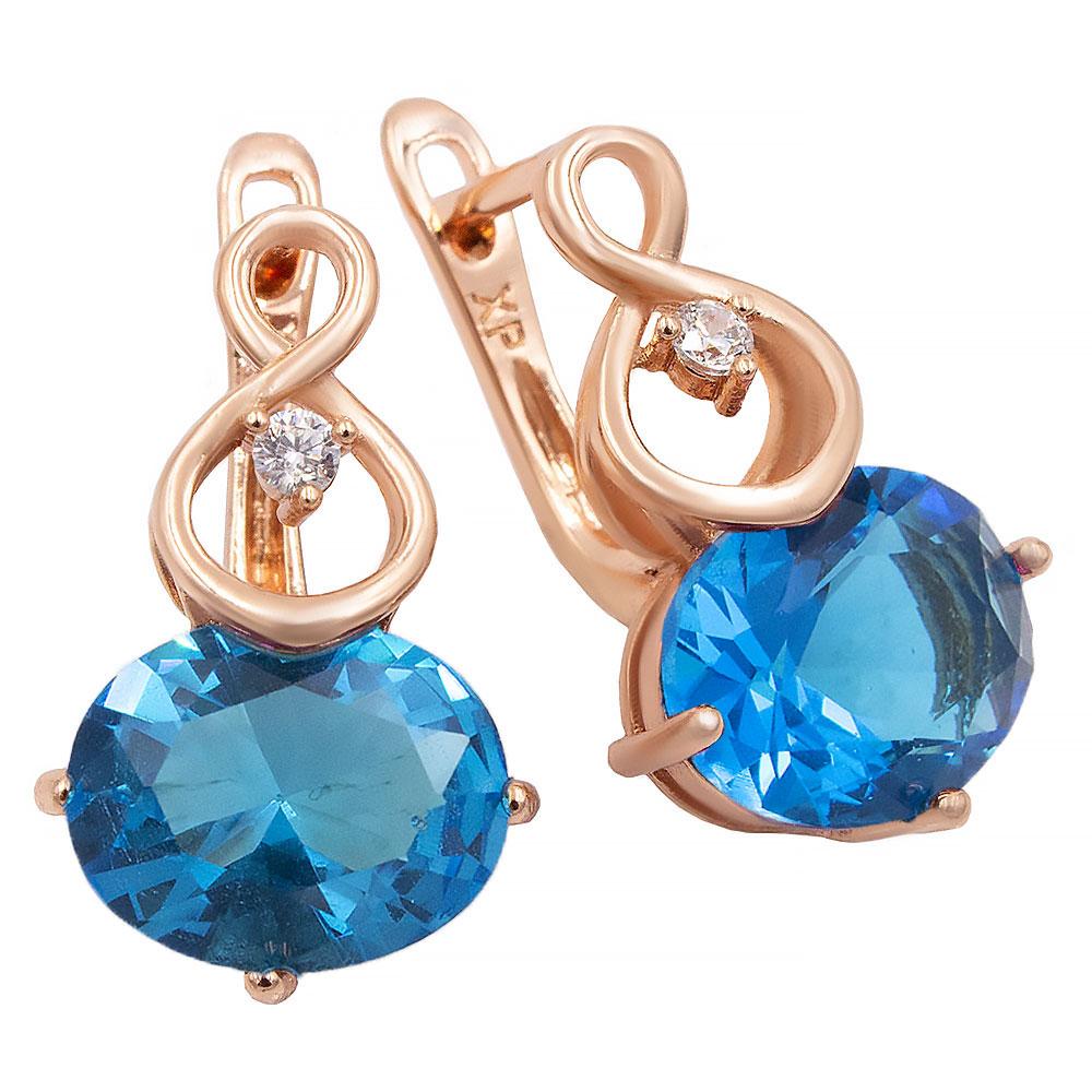 Сережки Xuping 1,8 см блакитний (Медичне золото) 924352(2)