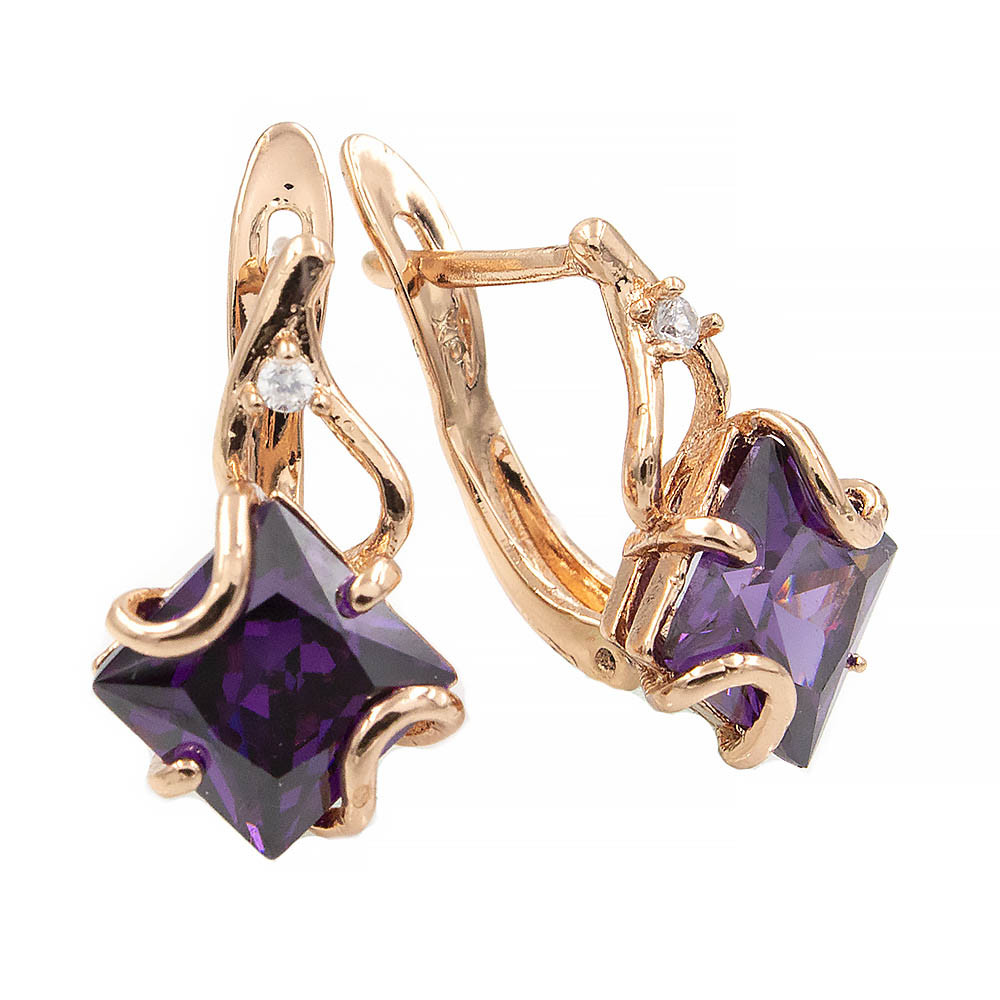 Сережки Xuping 1,6 см фіолетовий (Медичне золото) 924354(4)