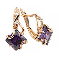 Сережки Xuping 1,6 см фіолетовий (Медичне золото) 924354(4)