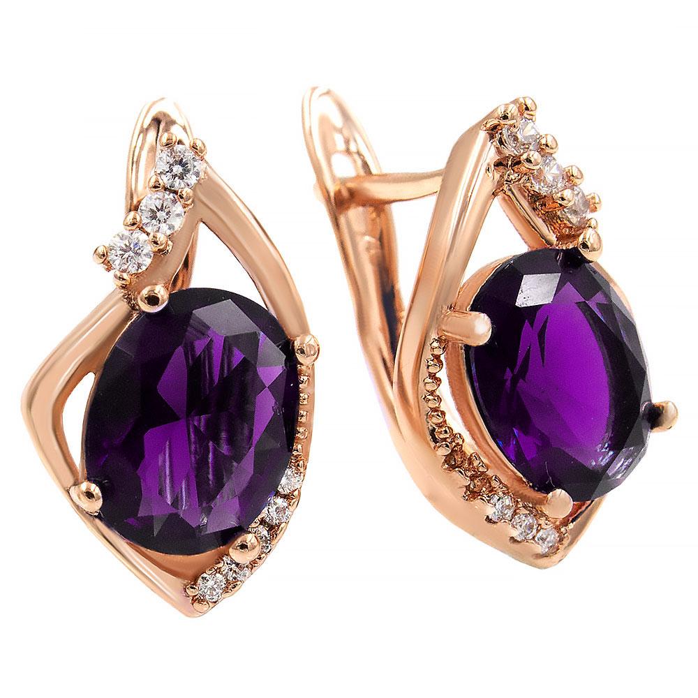Сережки Xuping 1,6 см фіолетовий (Медичне золото) 924355(4)
