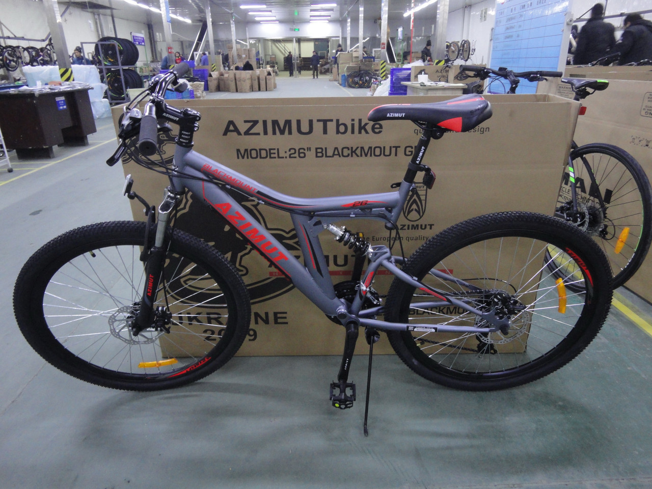 Велосипед Azimut Blackmount 24 дюйма. Дискові гальма. Червоний