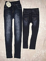 Детские гамаши лосини под джинс ВЕСНА\ЛЕТО 110см черние с потертостями (длина 59см, 83см)