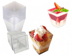 Десертний стаканчик із кришкою 130 мл ( пірамідка)