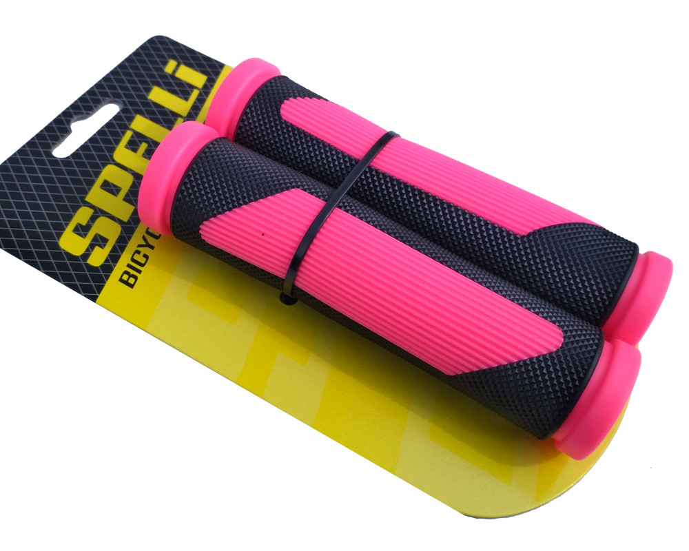 Грипси велосипедні Spelli SBG-692, 125 мм рожевий, фото 1