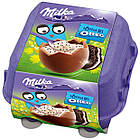 Шоколадні яєчка в лотку Milka «Löffel Ei Oreo» з вершковим мусом і печивом орео, 144 г., фото 3
