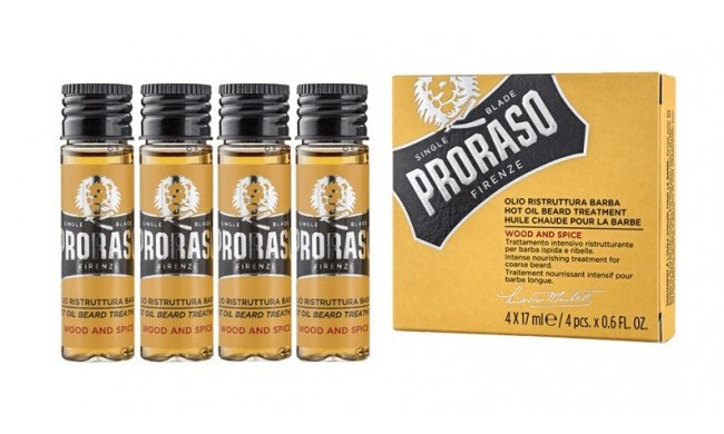 Олія для бороди Proraso Hot Oil Beard Wood & Spice 4 х17 мл