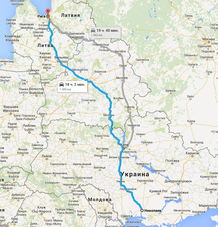 Николаев → Рига